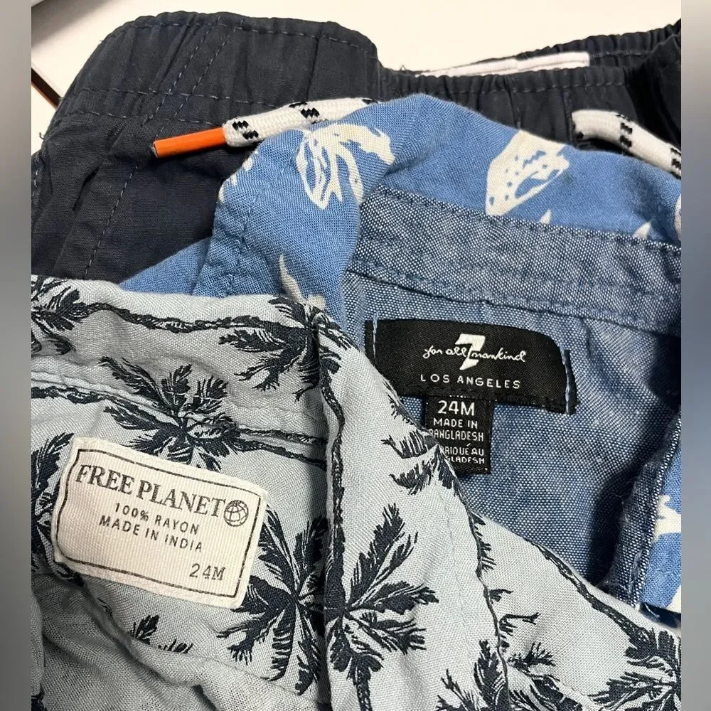 Toddler Boy Hawaiian Shorts Outfit Short Sleeve Set 24m